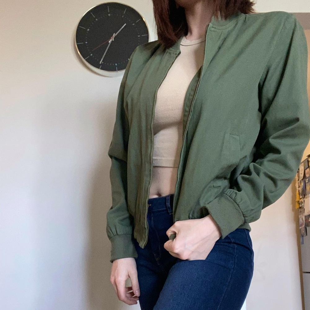 Brandy Melville canvas bomber jacket